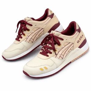 👟 ASICS Gel Lyte III – Cream/Burgundy Retro Sneakers